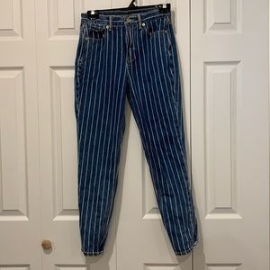 American Eagle Striped Mom Jean